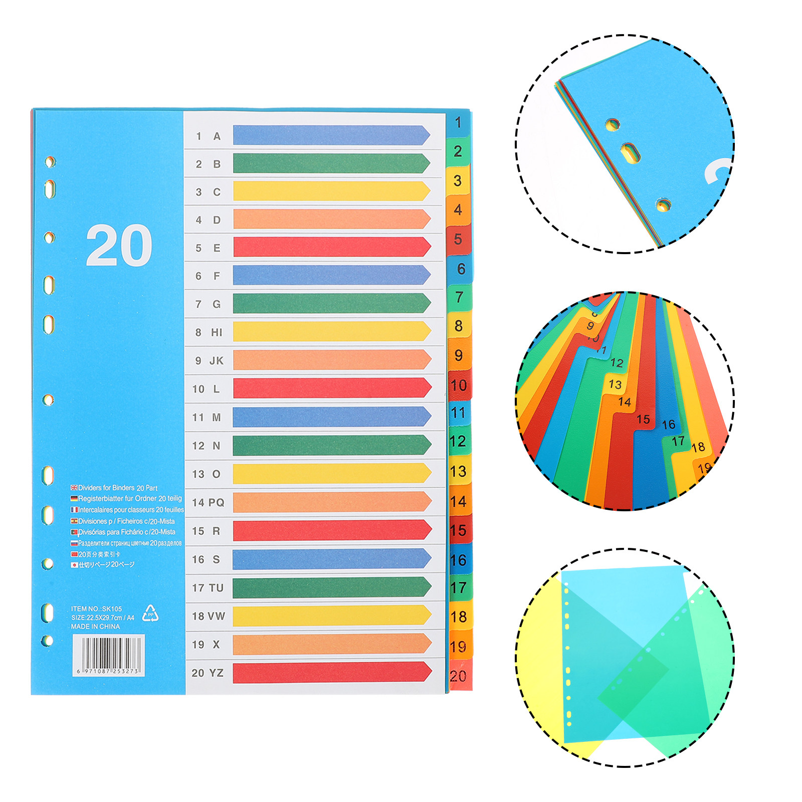 Tab Divider A4 - 5 szt. wysokiej jakości przekładek do
