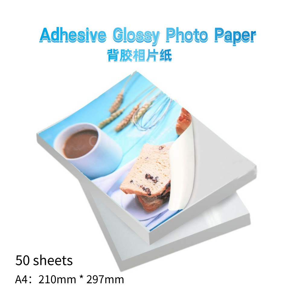 Ink Blotter Paper - Błyszczący papier fotograficzny samoprzylepny A4, 50